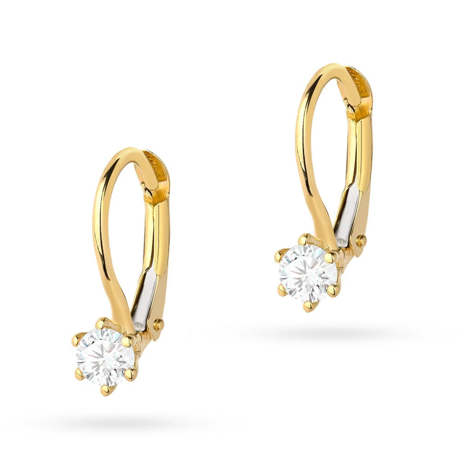 Gold Earrings with Zirconia