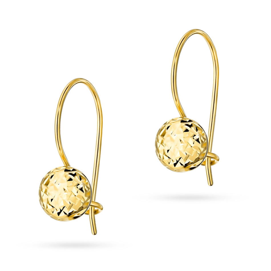 Gold Earrings with French Hook Clasp Beads