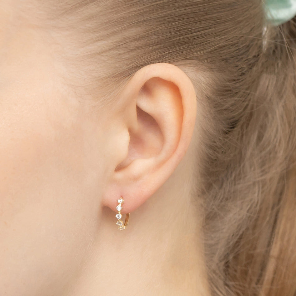 Gold Creaolen Ohrringe mit Zirkonia