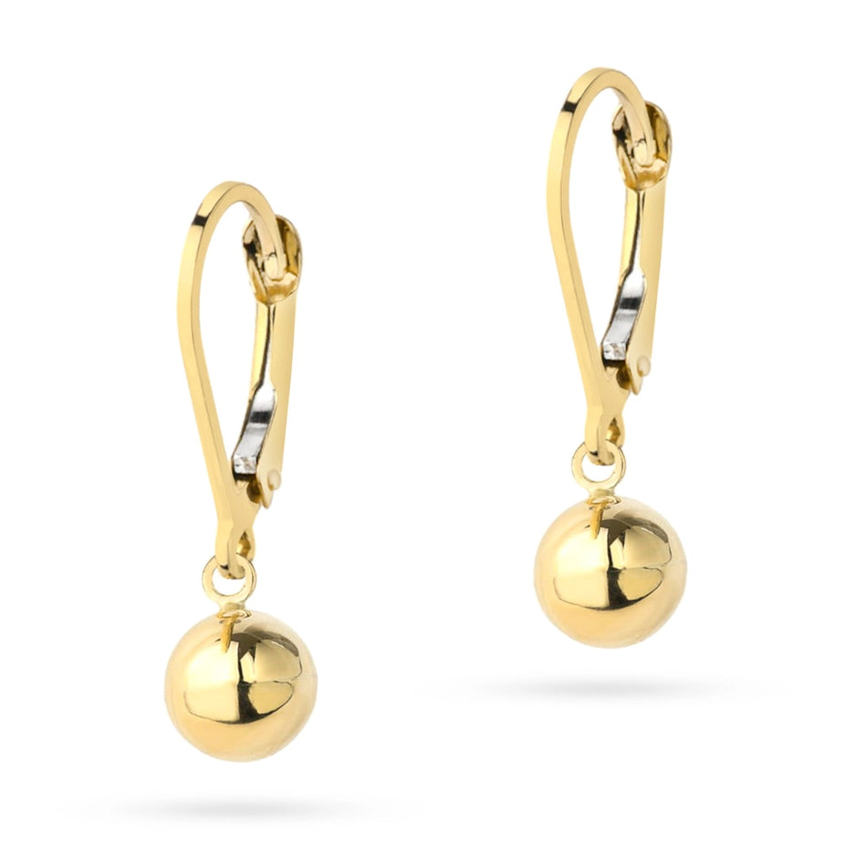 Gold Earrings with English Clasp Beads