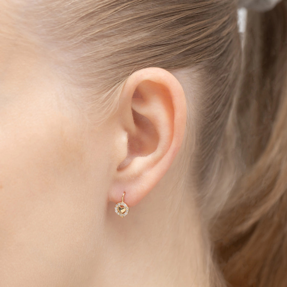 Goldohrringe mit Zirkonia Herz