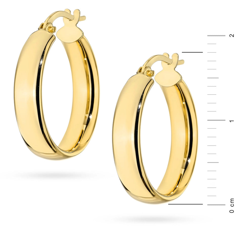 Gold Earrings with English Clasp Circles