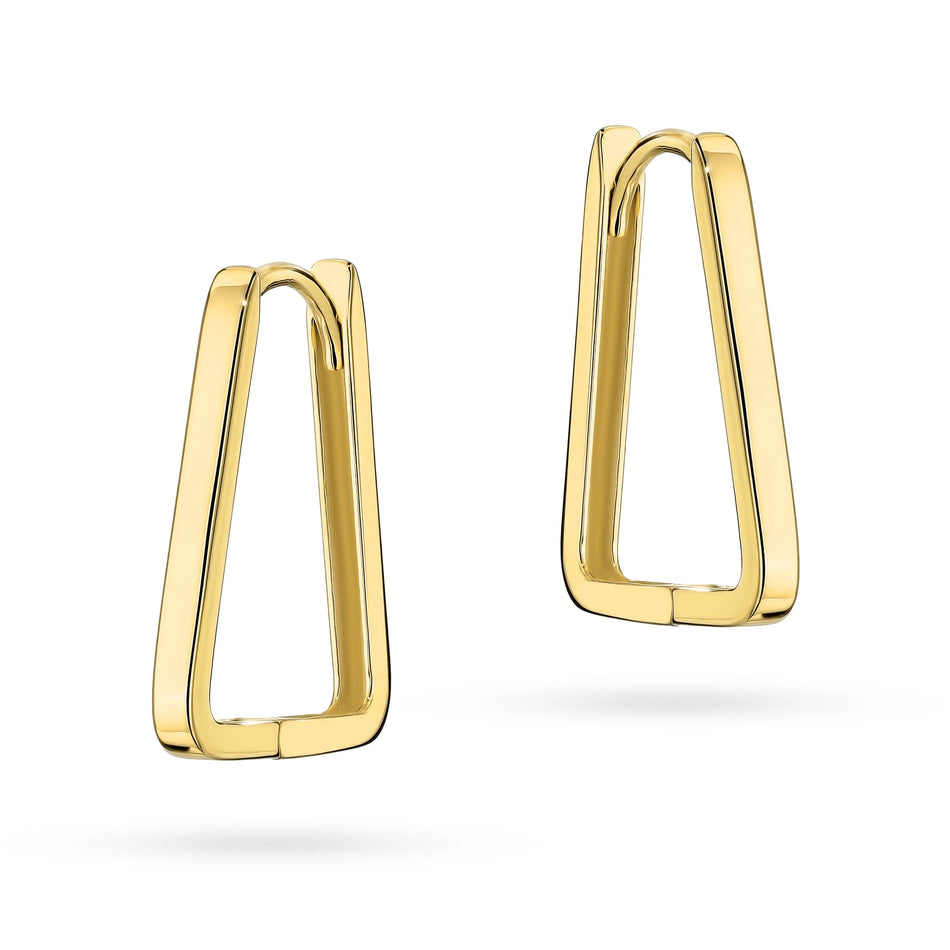 Gold Earrings with English Clasp Geometric