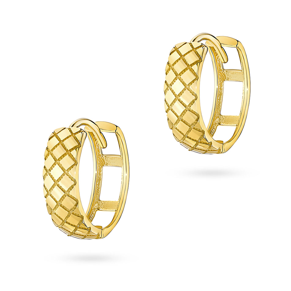 Zlaté kruhové zasouvací náušnice