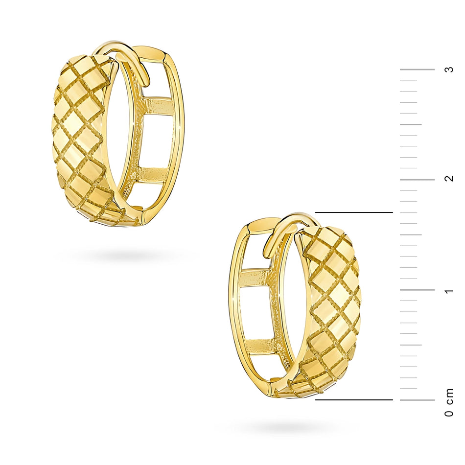 Zlaté kruhové zasouvací náušnice