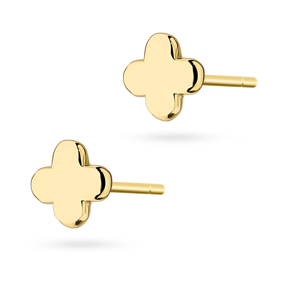 Goldene Ohrstecker Glücksklee