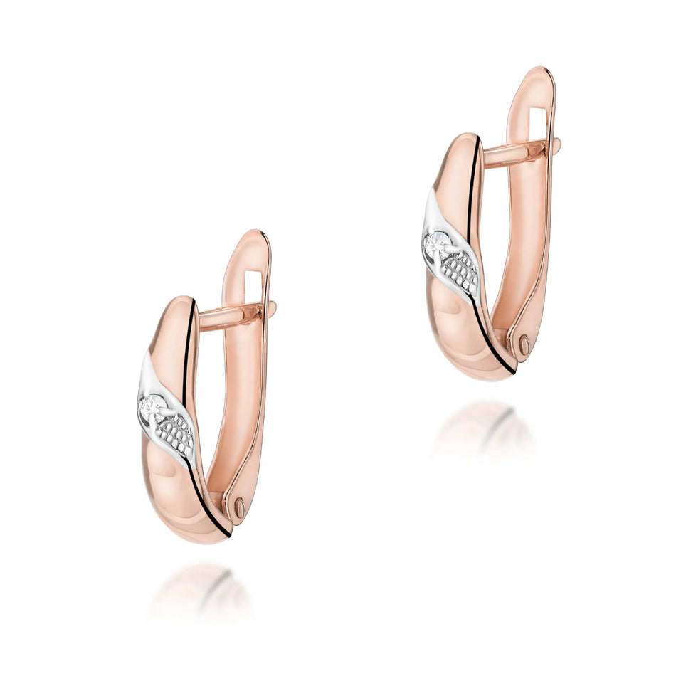 Zlaté náušnice s diamantmi 0,02 ct