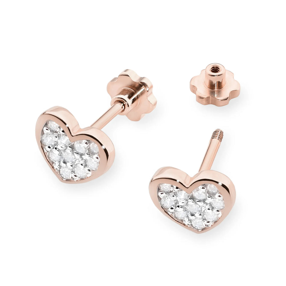 Gold Earrings with 0.172ct Diamonds