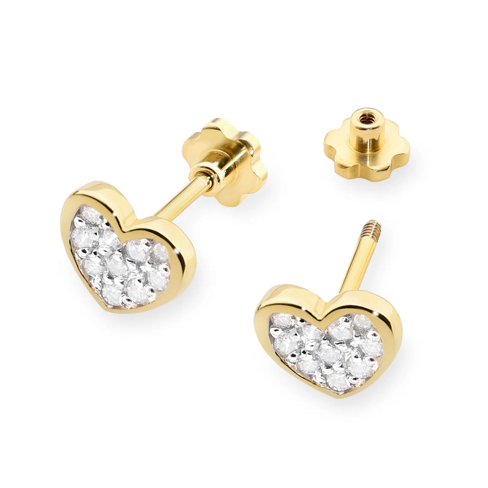 Gold Earrings with 0.172ct Diamonds