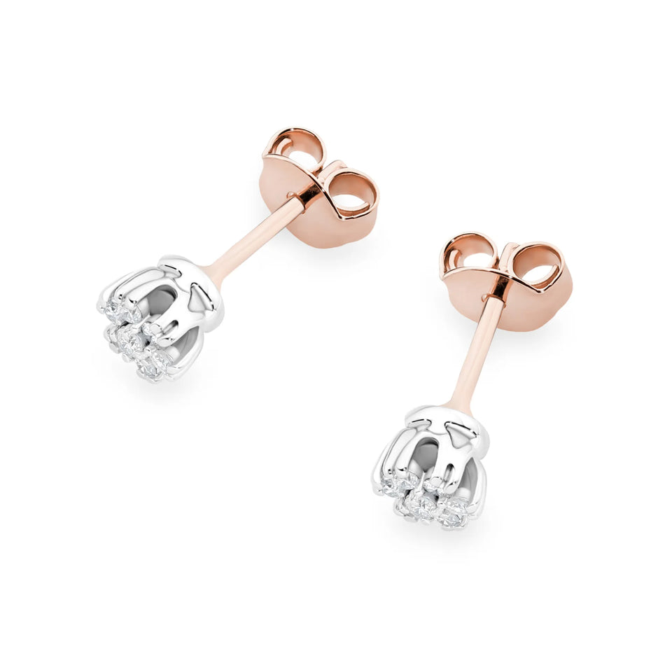 Zlaté náušnice s diamantmi 0,203 ct