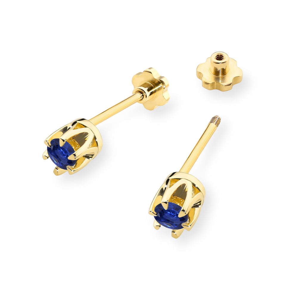 Gold Earrings with 0.15ct Sapphires