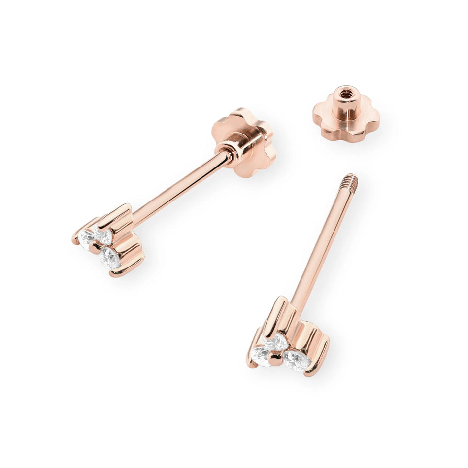 Zlaté náušnice s diamantmi 0,087 ct