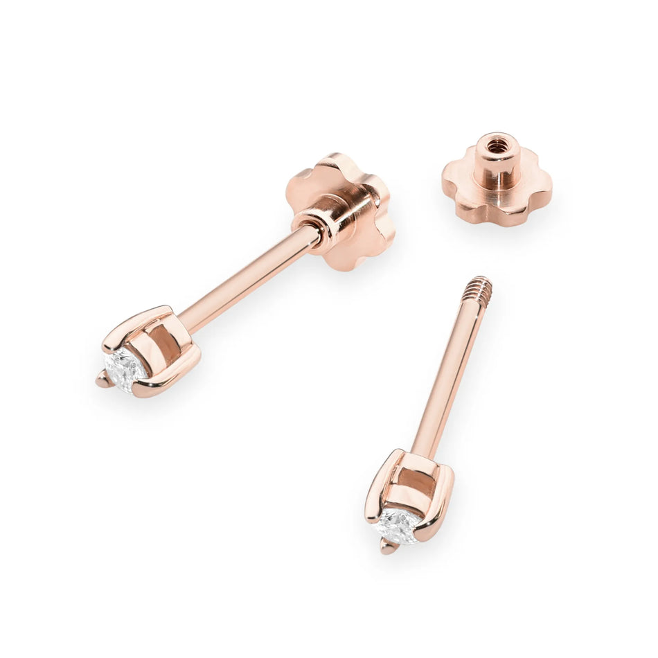 Zlaté náušnice s diamantmi 0,04 ct