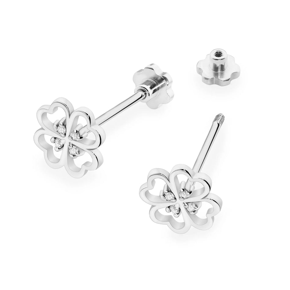 Zlaté náušnice s diamantmi 0,04 ct