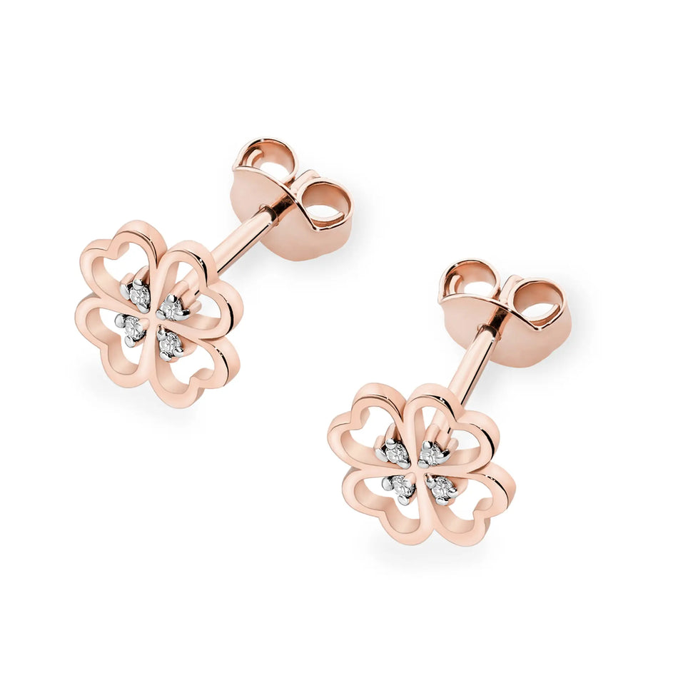 Zlaté náušnice s diamanty 0,04 ct