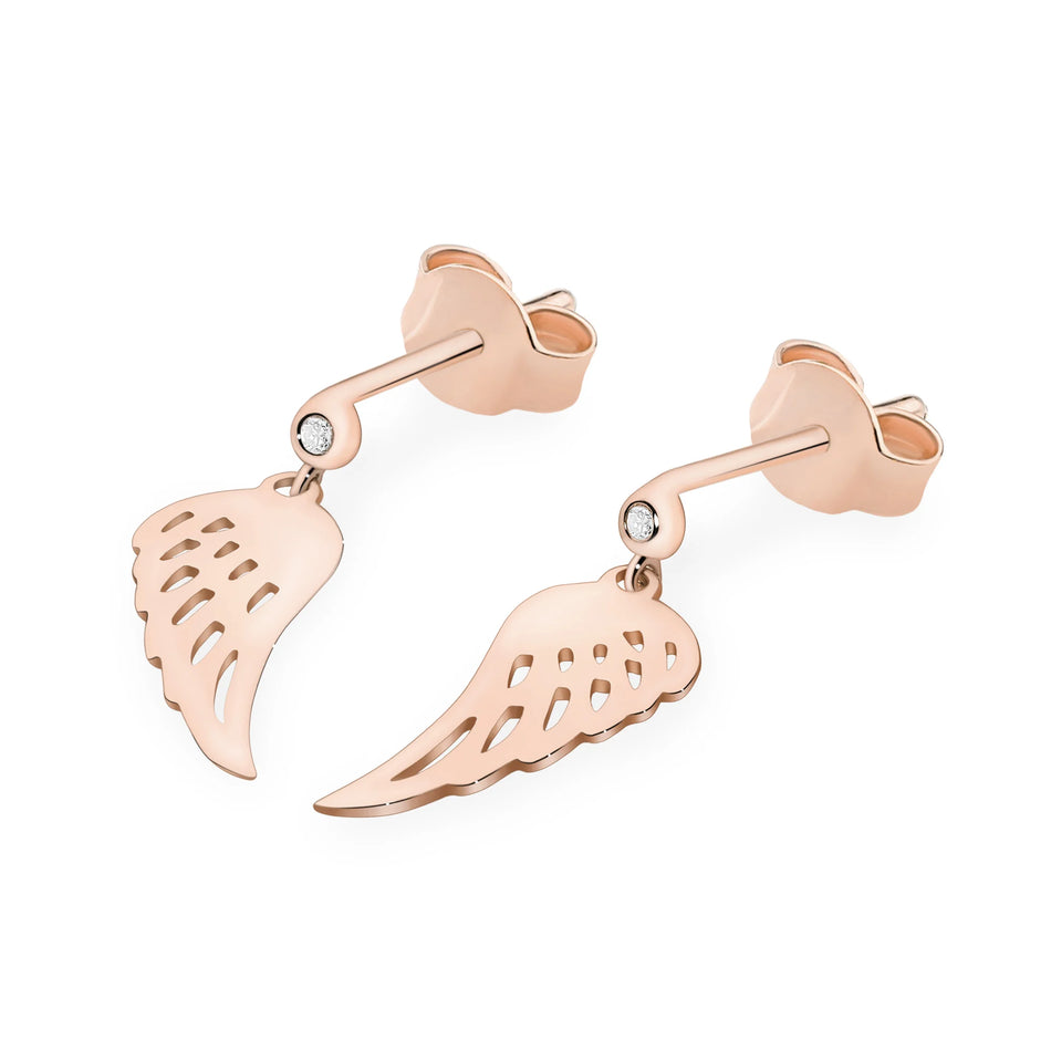 Zlaté náušnice s diamantmi 0,0145 ct