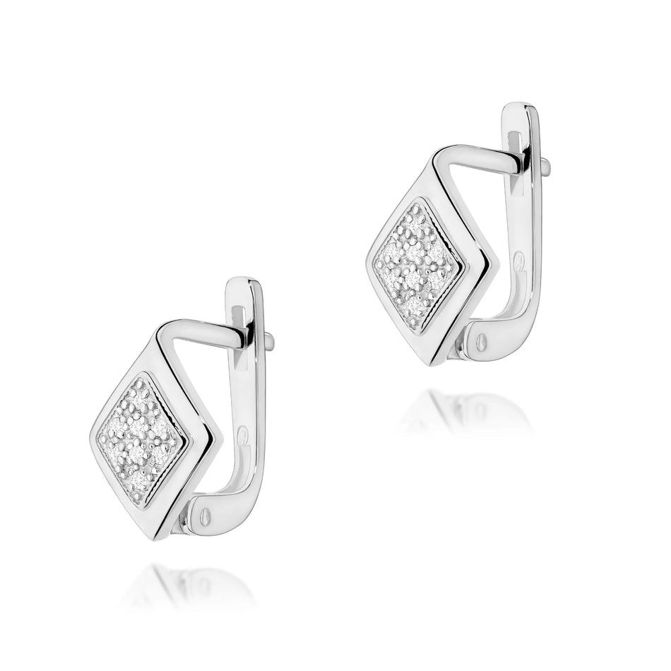 Zlaté náušnice s diamanty 0,08 ct