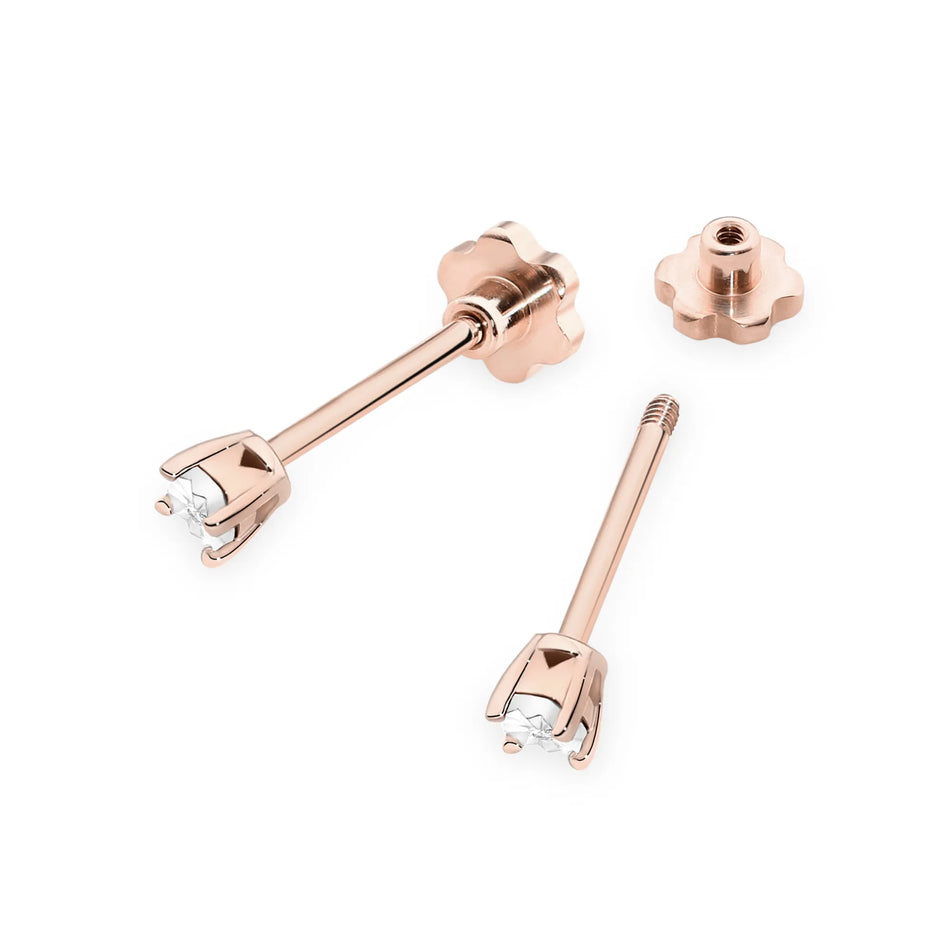 Zlaté náušnice s diamantmi 0,01 ct