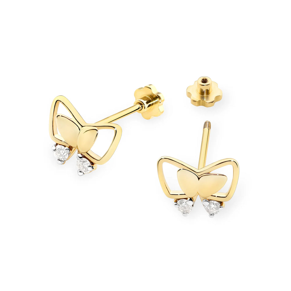 Zlaté náušnice s diamanty 0,08 ct