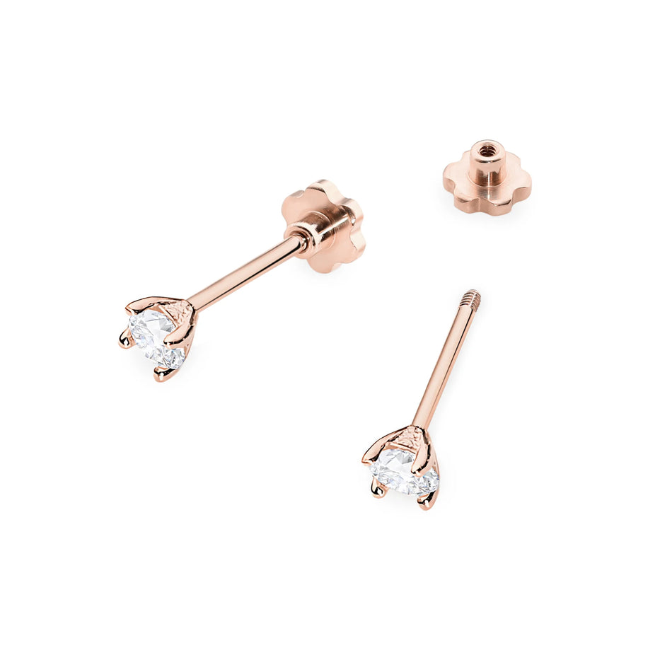 Zlaté náušnice s diamantmi 0,04 ct