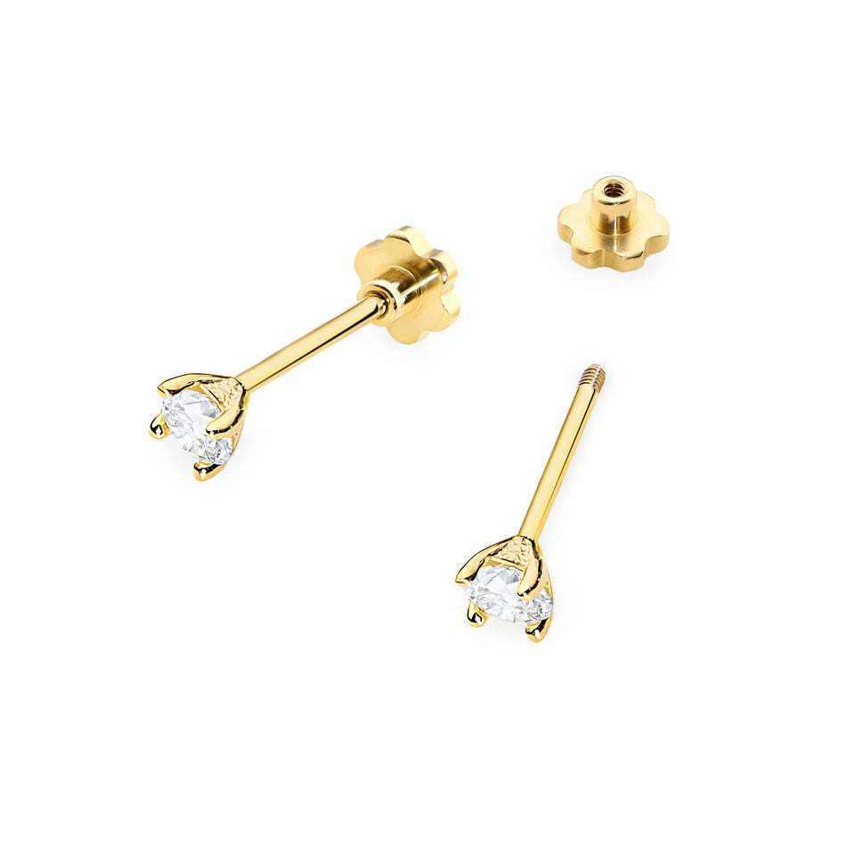 Zlaté náušnice s diamantmi 0,04 ct