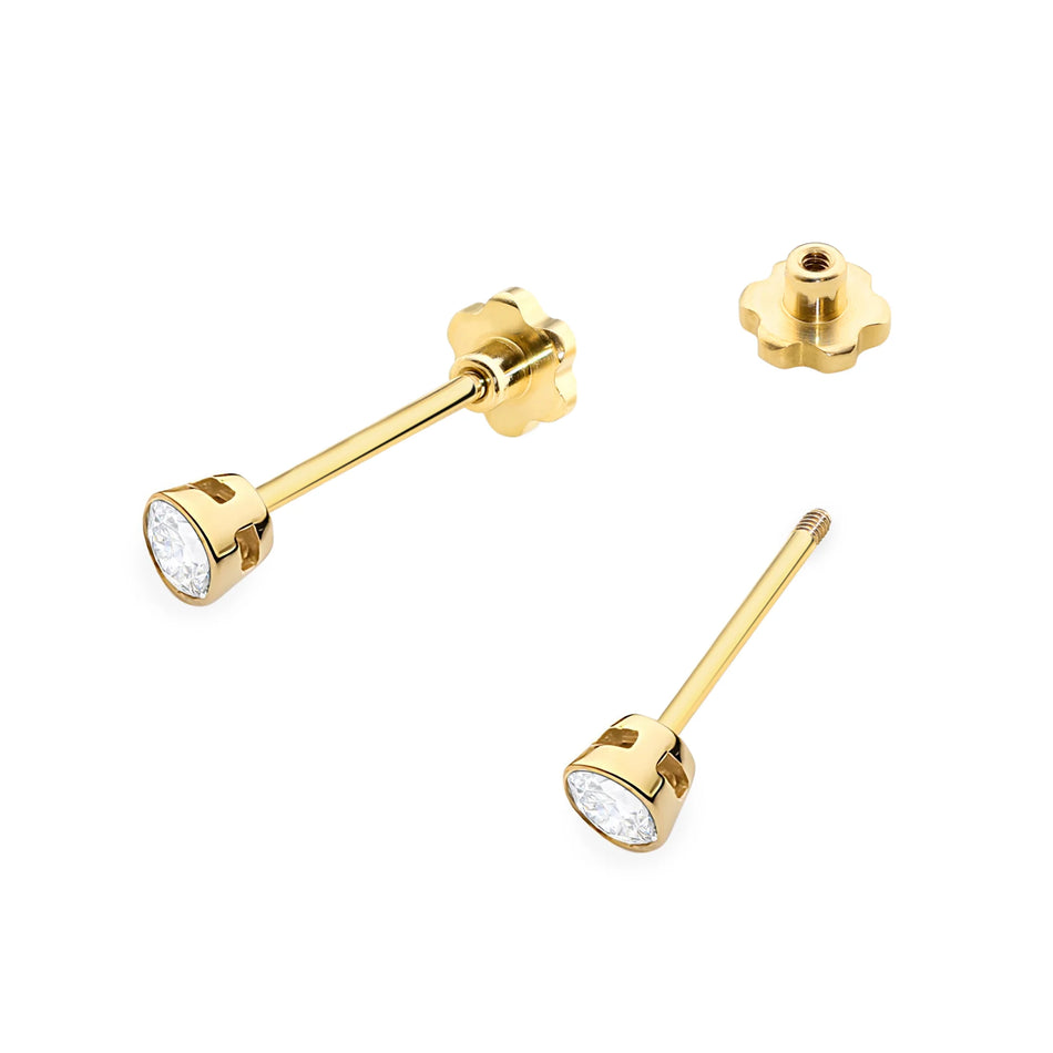 Zlaté náušnice s diamantmi 0,10 ct