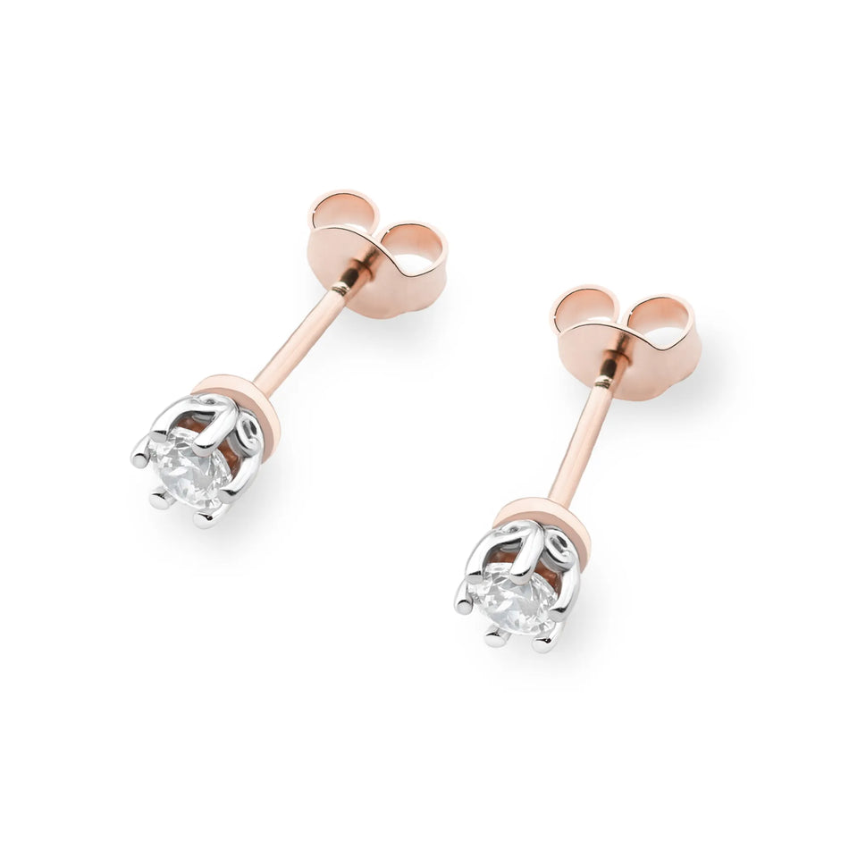 Zlaté náušnice s diamanty 0,15 ct