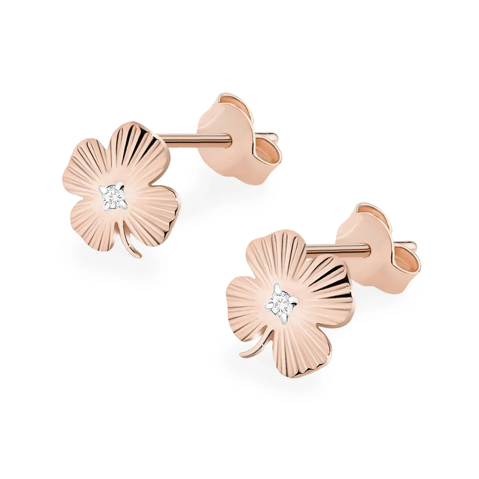 Zlaté náušnice s diamantmi 0,01 ct