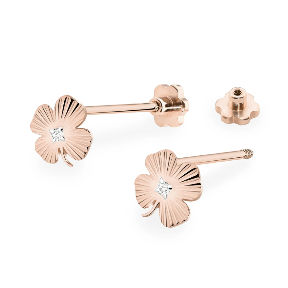 Zlaté náušnice s diamantmi 0,01 ct