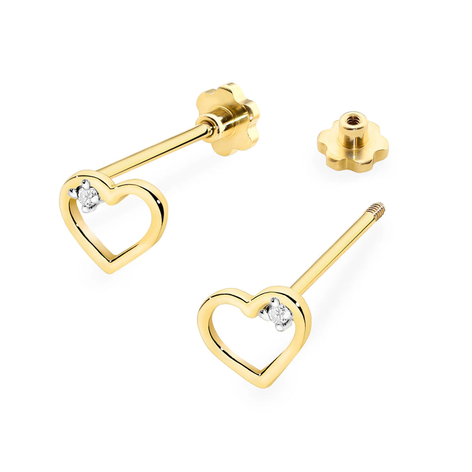 Zlaté náušnice s diamantmi 0,01 ct