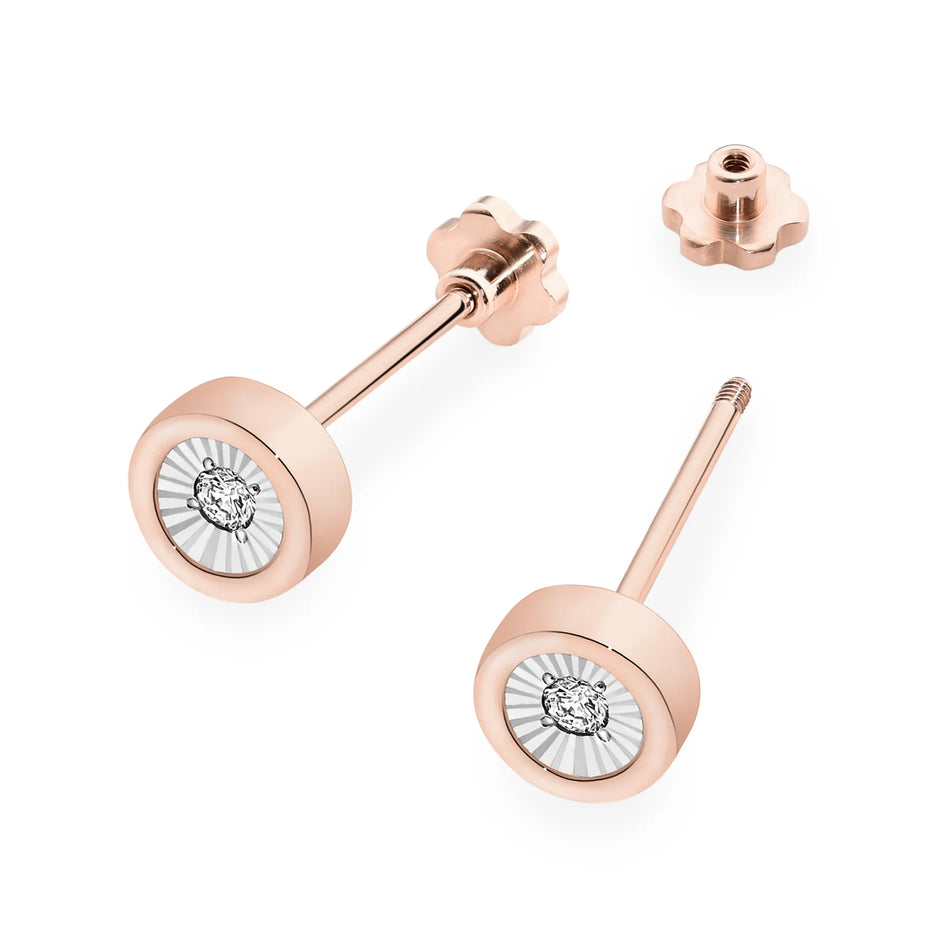 Zlaté náušnice s diamanty 0,08 ct