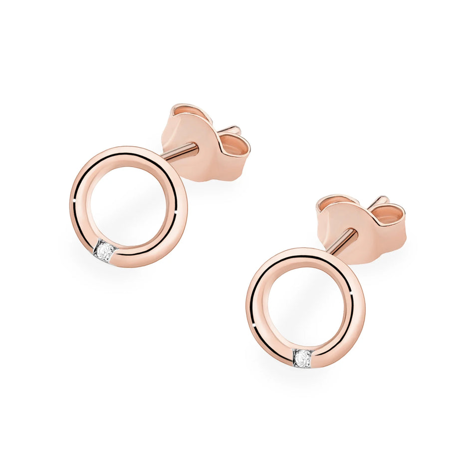 Zlaté náušnice s diamantmi 0,01 ct