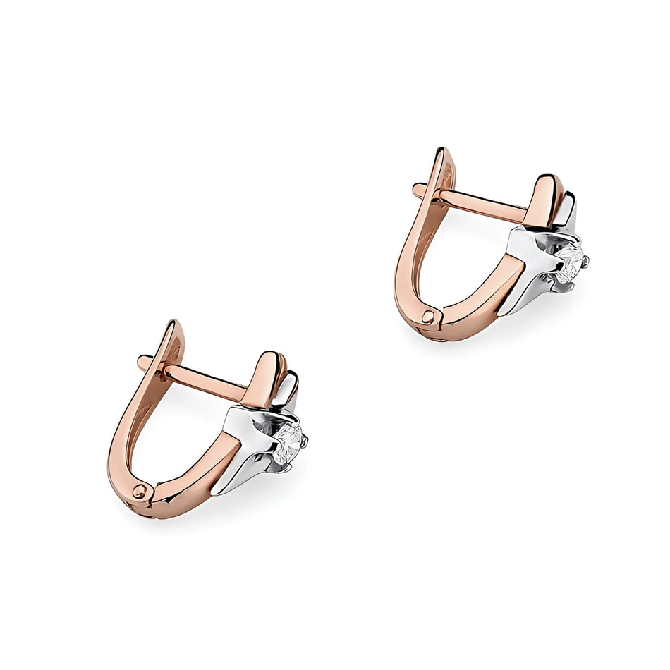 Zlaté náušnice s diamanty 0,08 ct