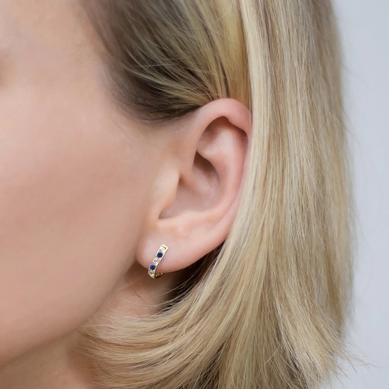 Gold Ohrringe mit englischem Verschluss mit Zirkonia