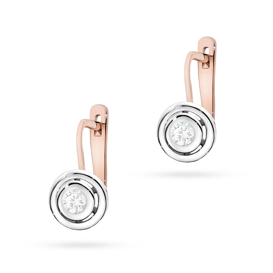 Zlaté náušnice s diamanty 0,10 ct