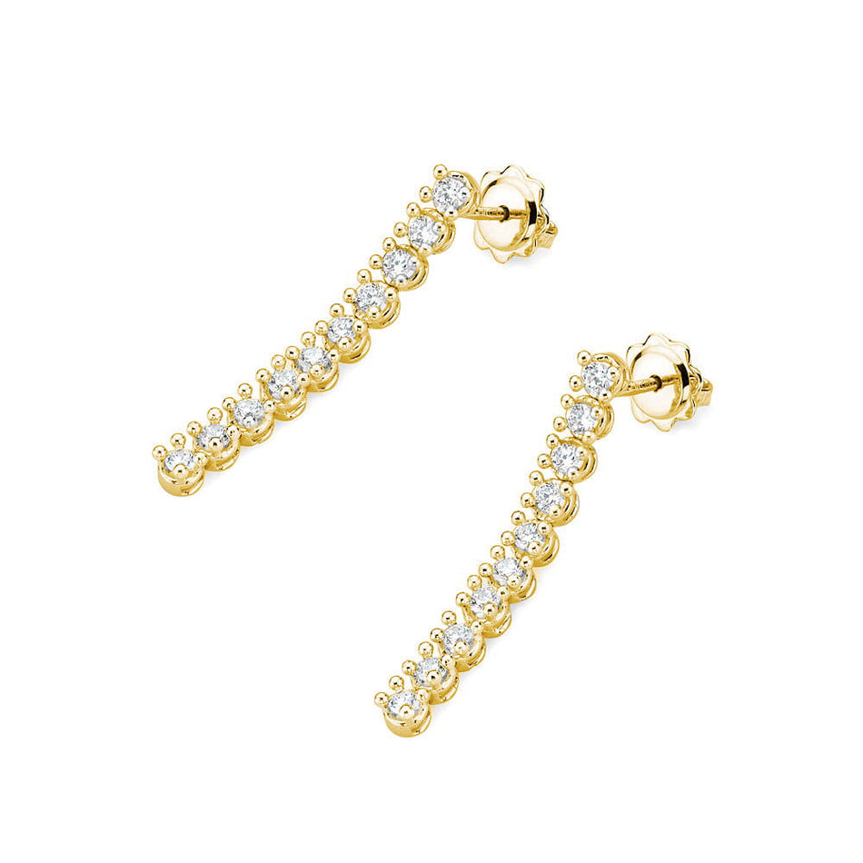 Zlaté náušnice s diamanty 0,8 ct