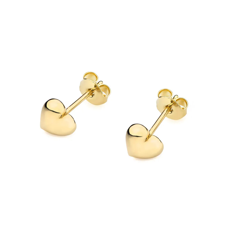 Gold Stud Earrings Hearts