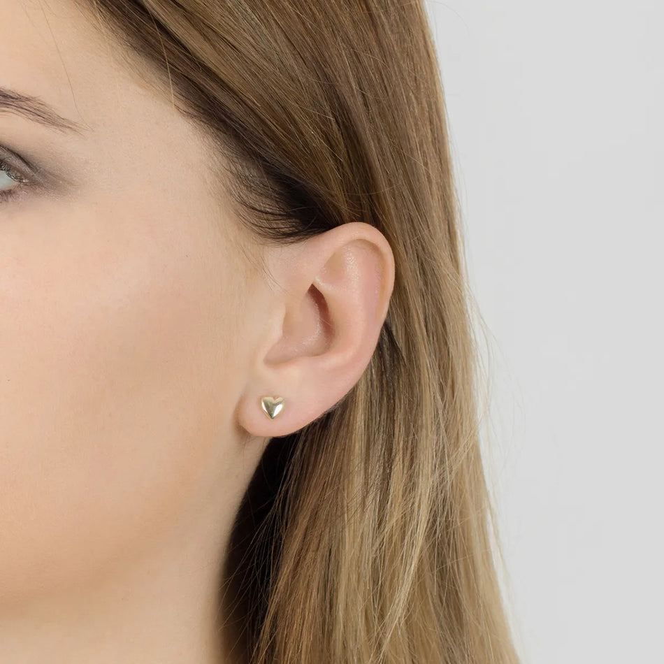 Gold Stud Earrings Hearts
