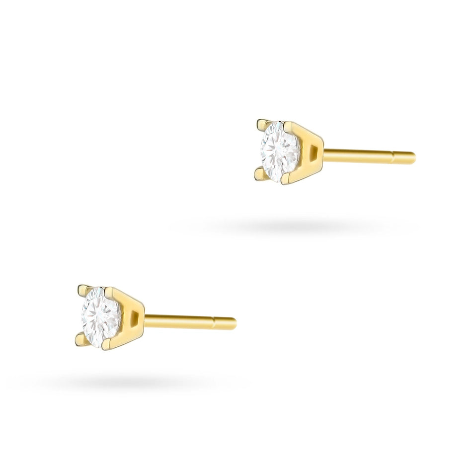 Gold Earrings with Zirconia