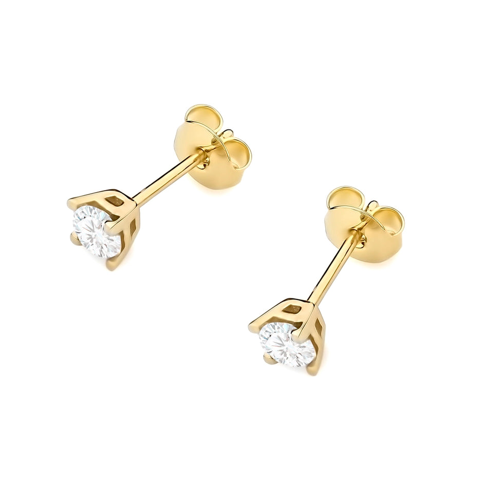 Gold Earrings with Zirconia