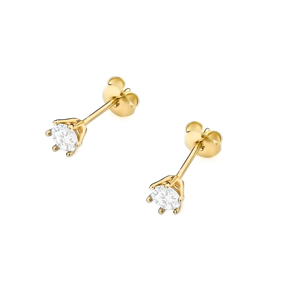 Gold Earrings with Zirconia
