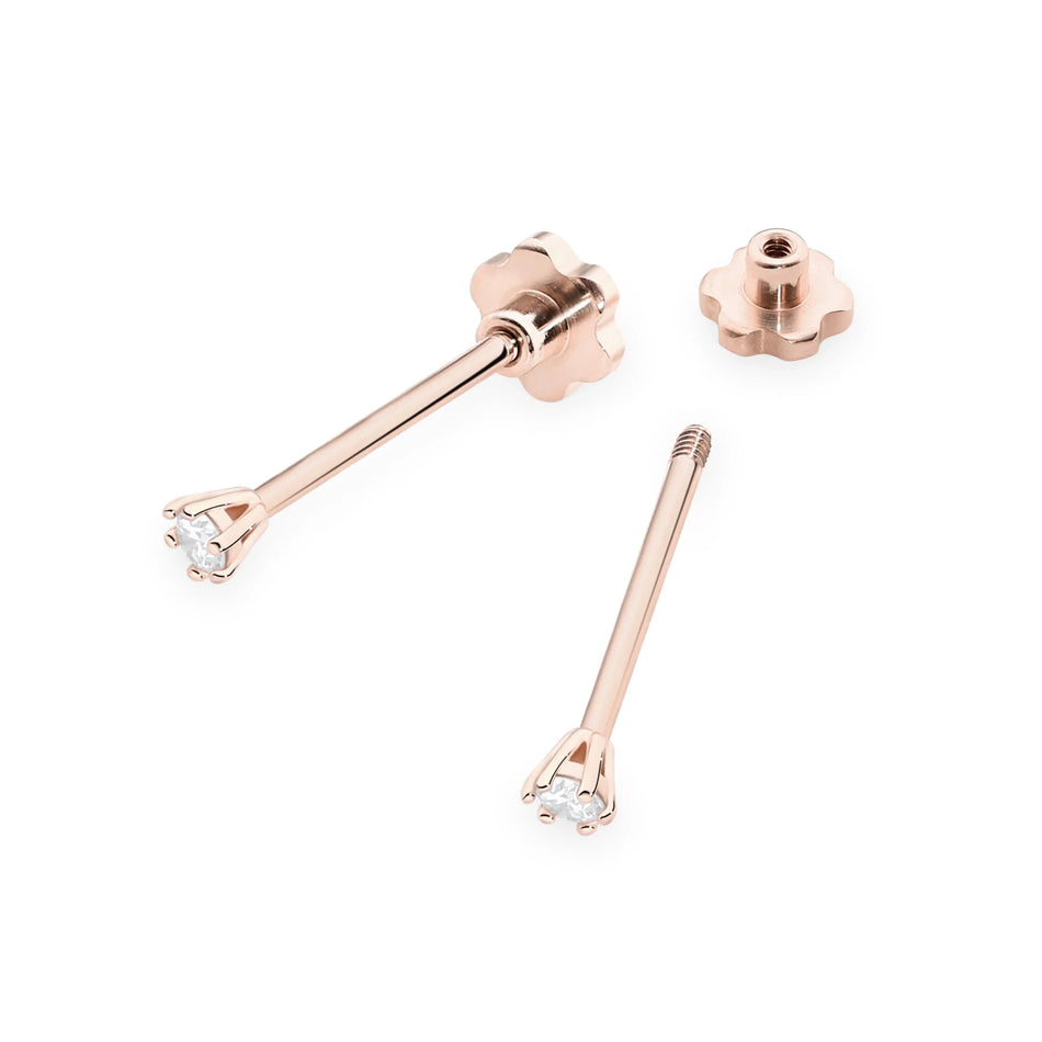 Zlaté náušnice s diamantmi 0,04 ct