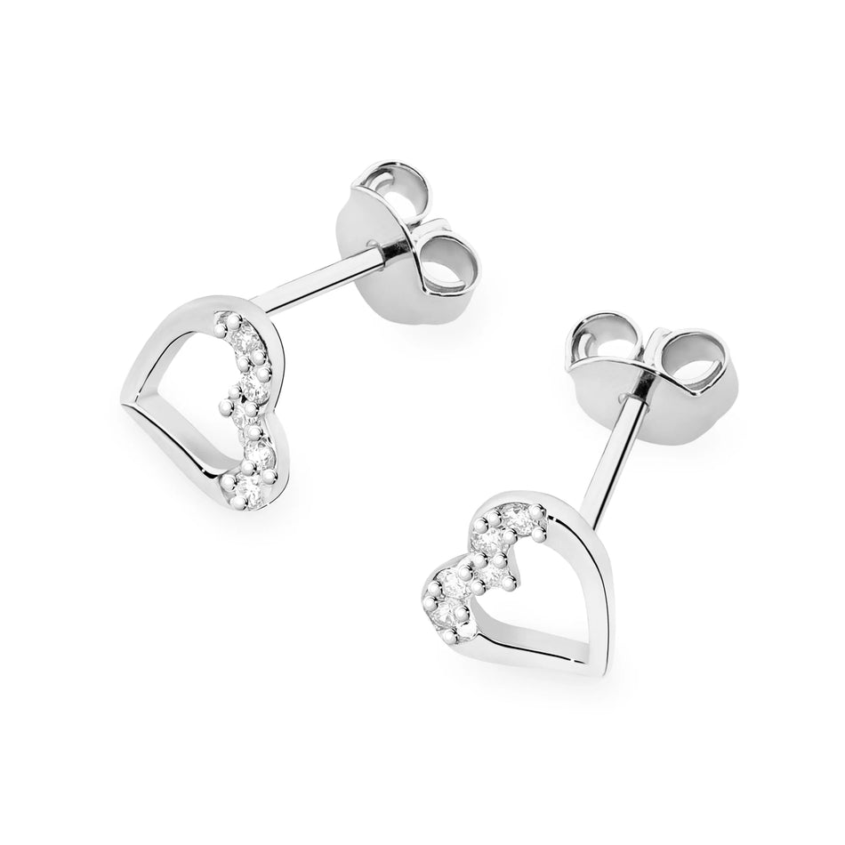 Zlaté náušnice s diamanty 0,086 ct