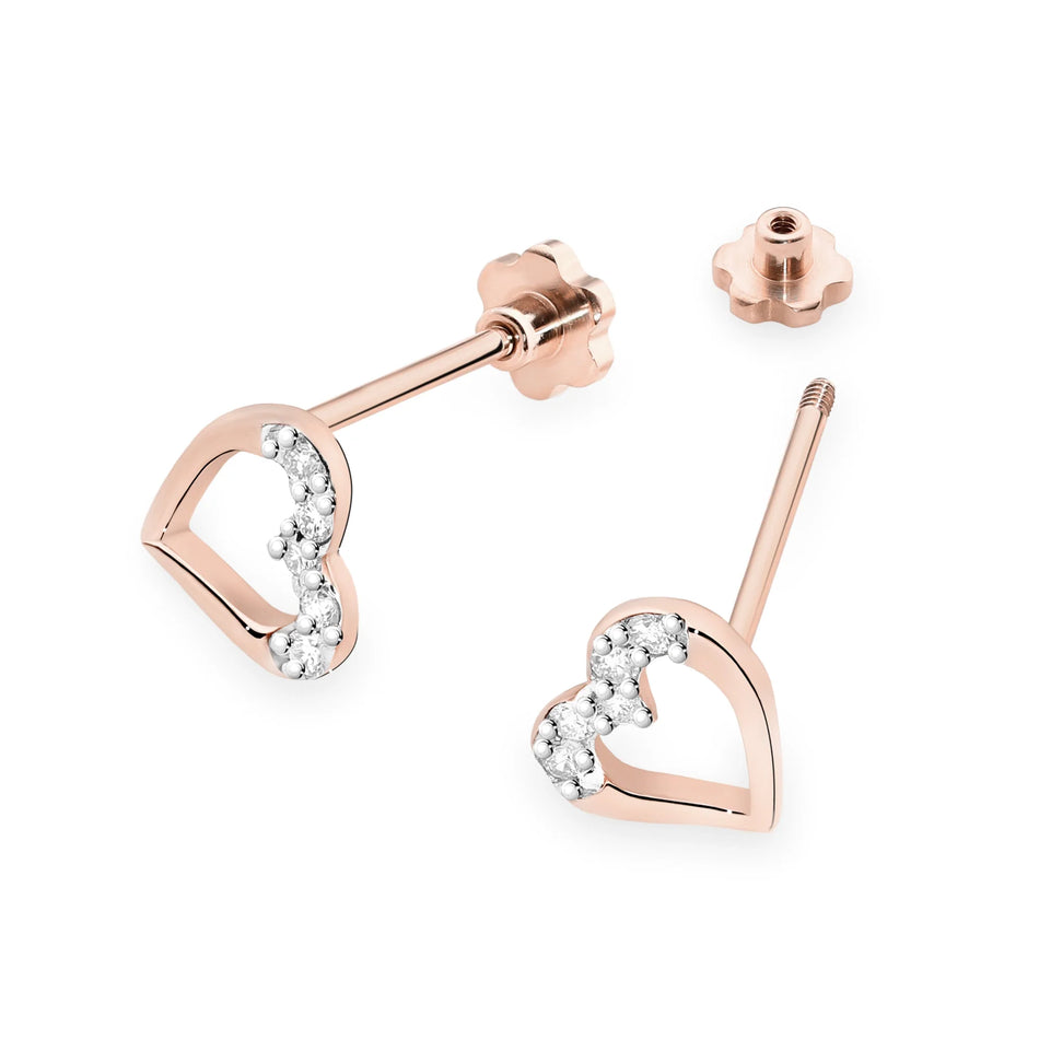 Zlaté náušnice s diamantmi 0,086 ct