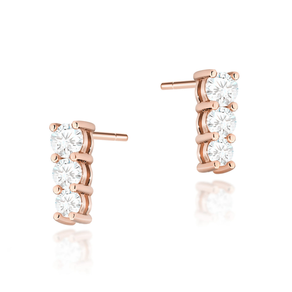 Gold Earrings with 0.82ct and 0.13ct Diamonds