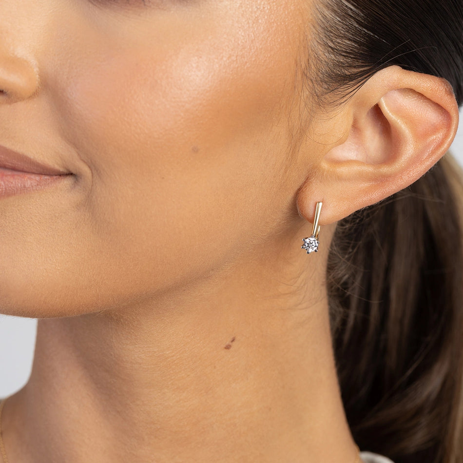 Zlaté náušnice s diamanty 0,30 ct