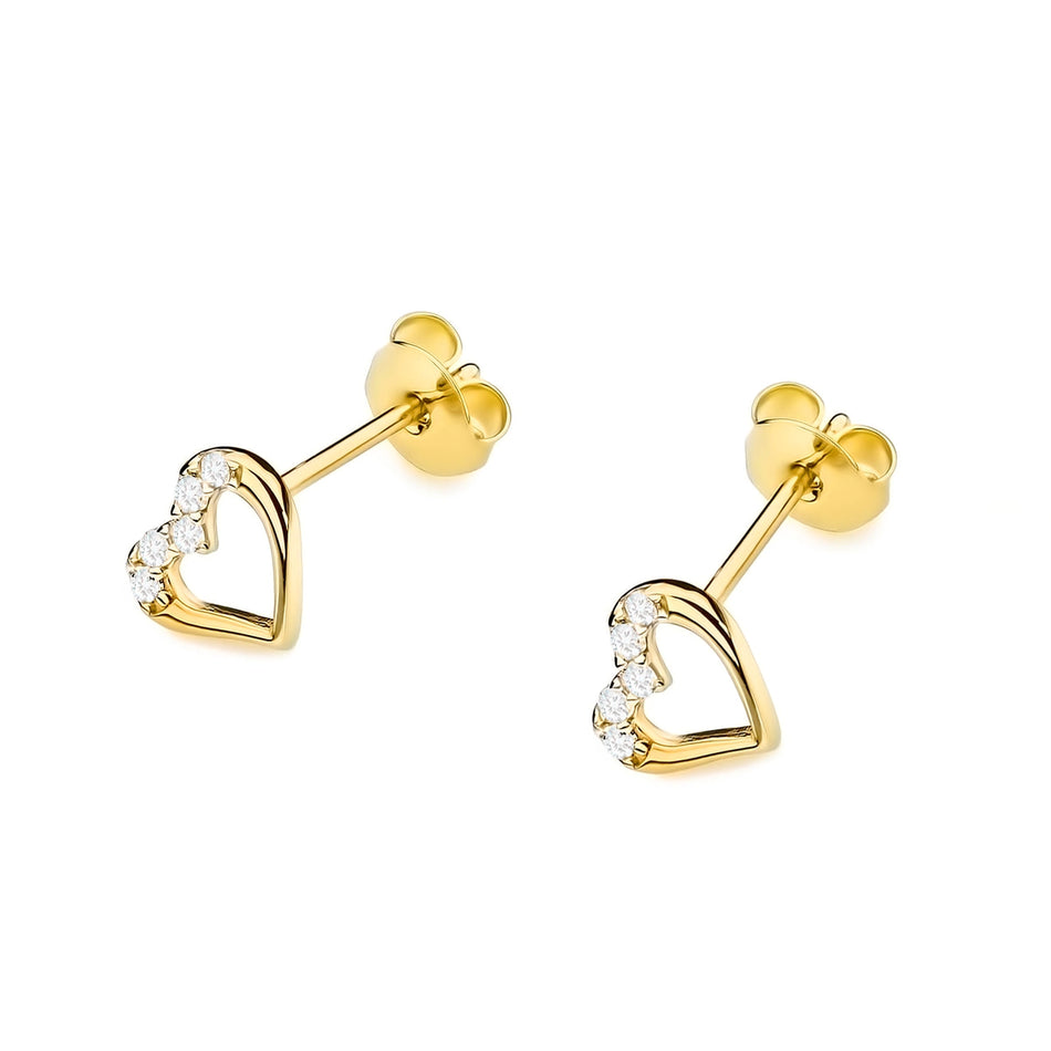 Gold Earrings with Zirconia