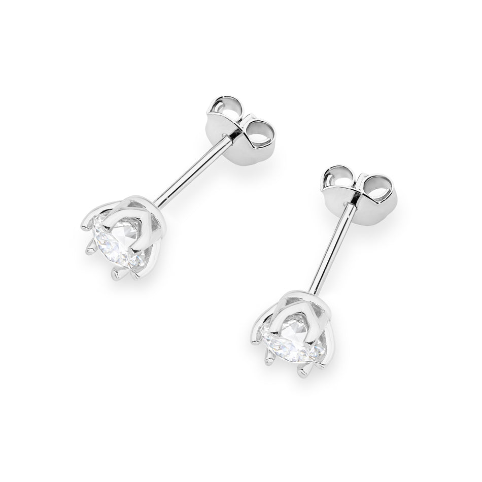 Goldohrringe mit 2 x 0,50 ct Diamanten