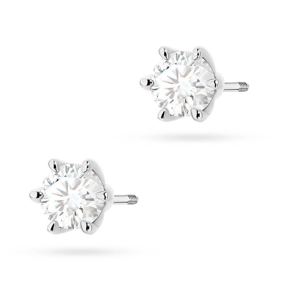 Zlaté náušnice s 2 x 0,70 ct laboratórnymi diamantmi