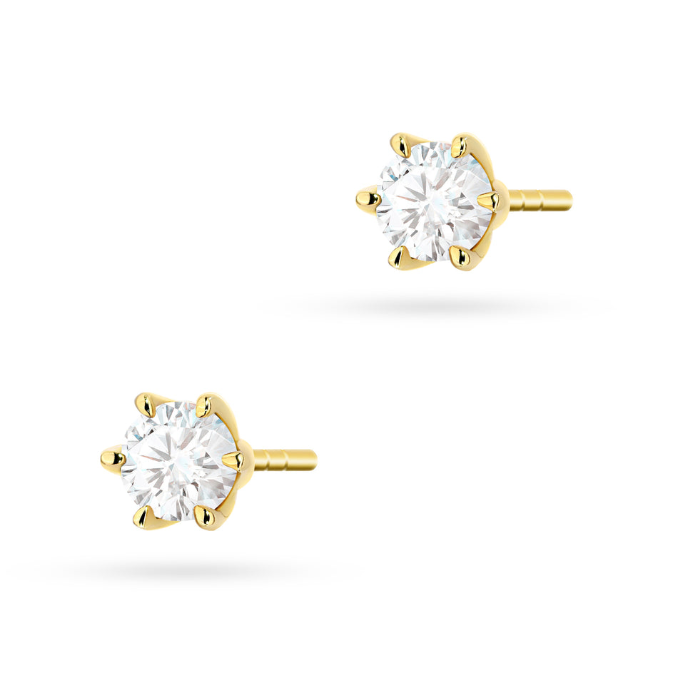 Gold Earrings with 2 x 0.30ct Lab-diamonds